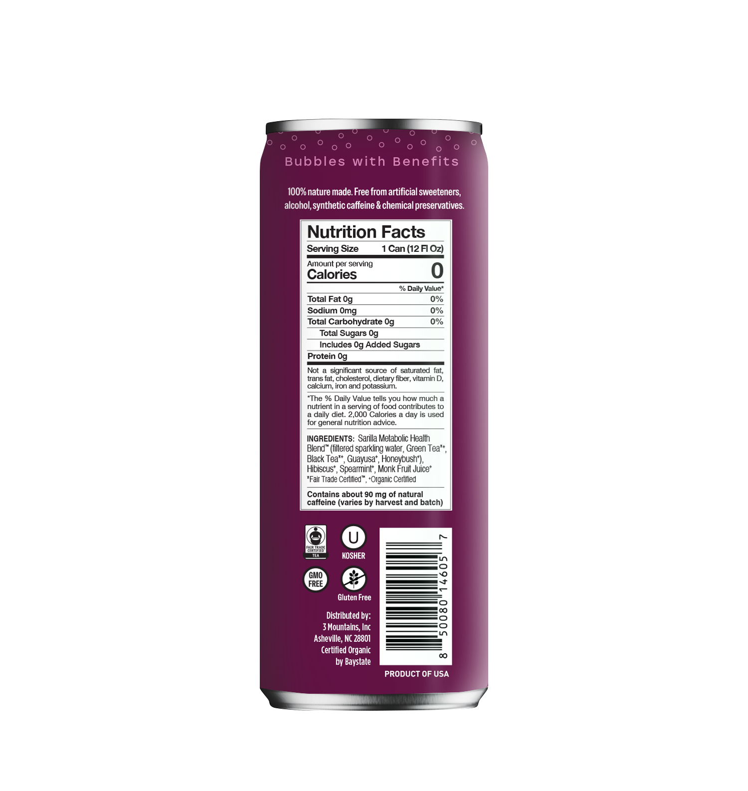 Organic Hibiscus Mint Tea Spritzer: 4-pack or 12 pack