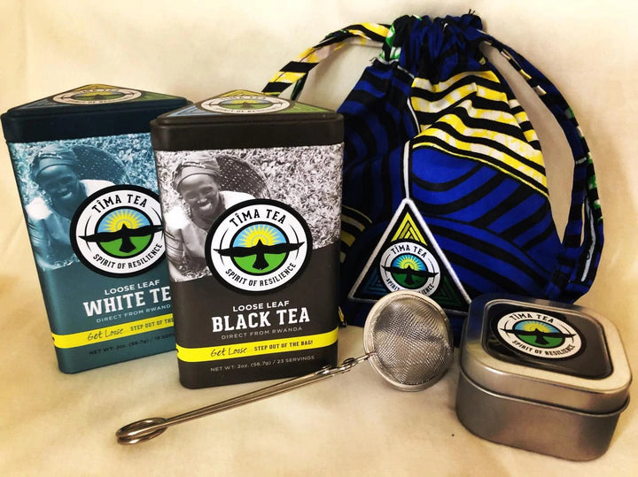 Travel Tea Gift Set with White and Black Tea Tins
